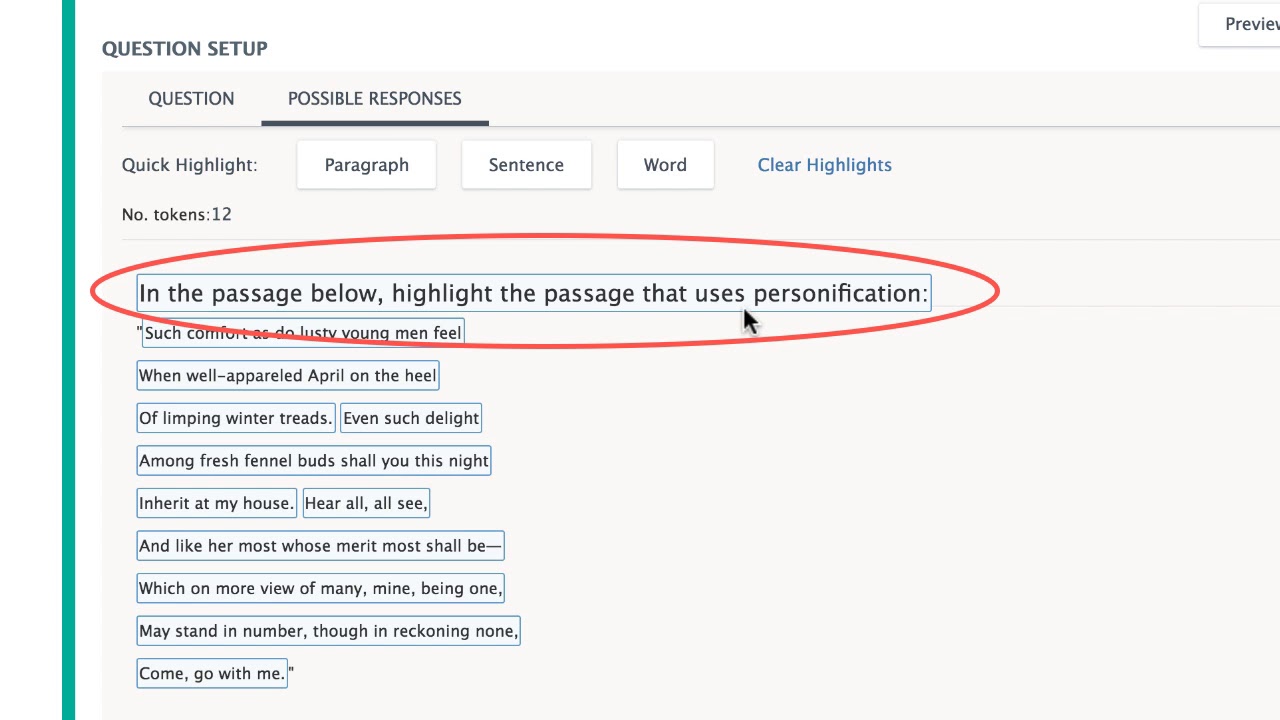 Highlight Text Question Setup Thumbnail
