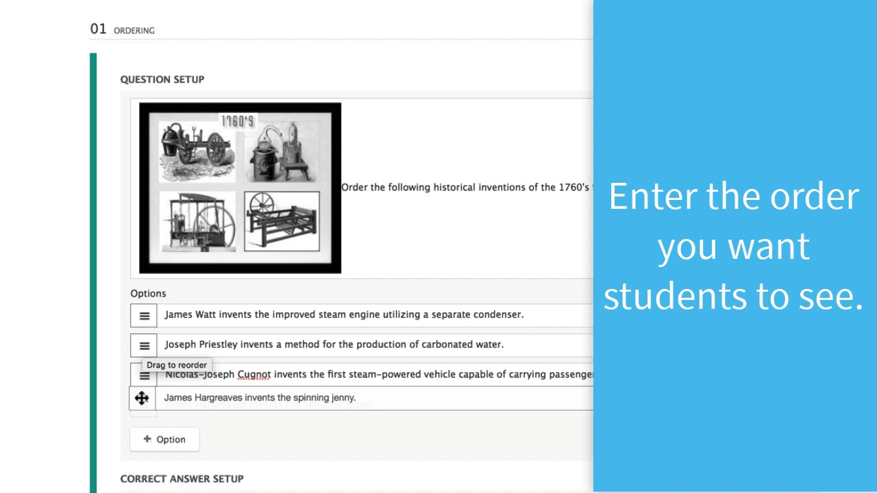 Ordering Question Setup Thumbnail