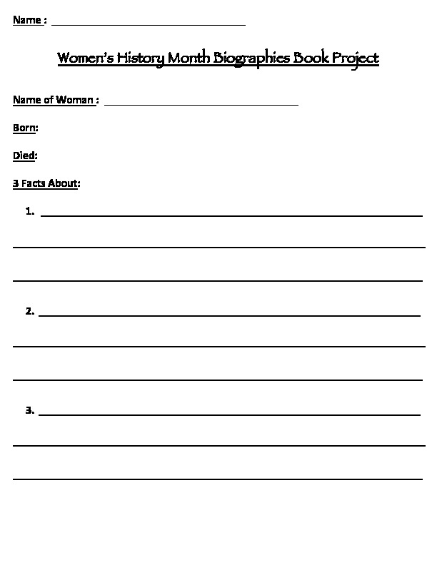 Womens History Book Project Student WKS Thumbnail