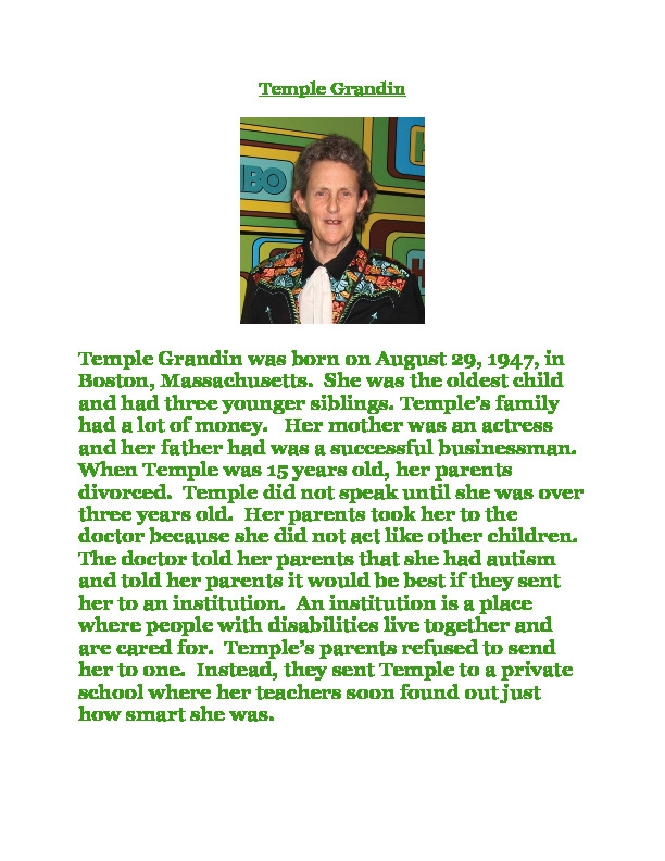 Temple Grandin Fact Sheet Thumbnail