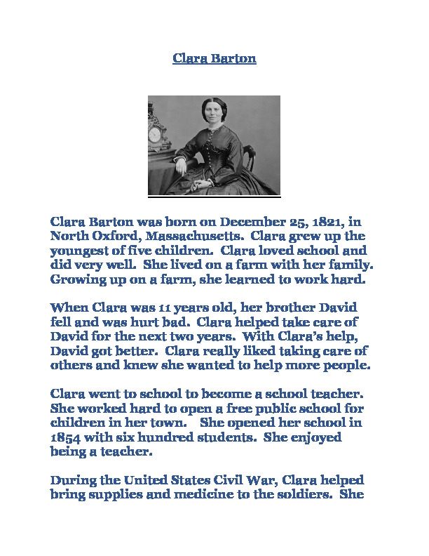 Clara Barton Facts Thumbnail