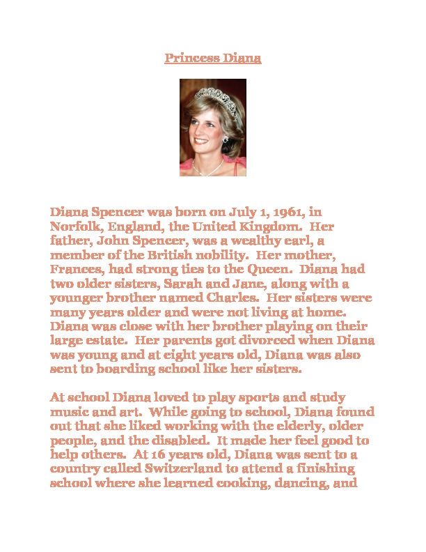 Princess Diana Fact Sheet Thumbnail
