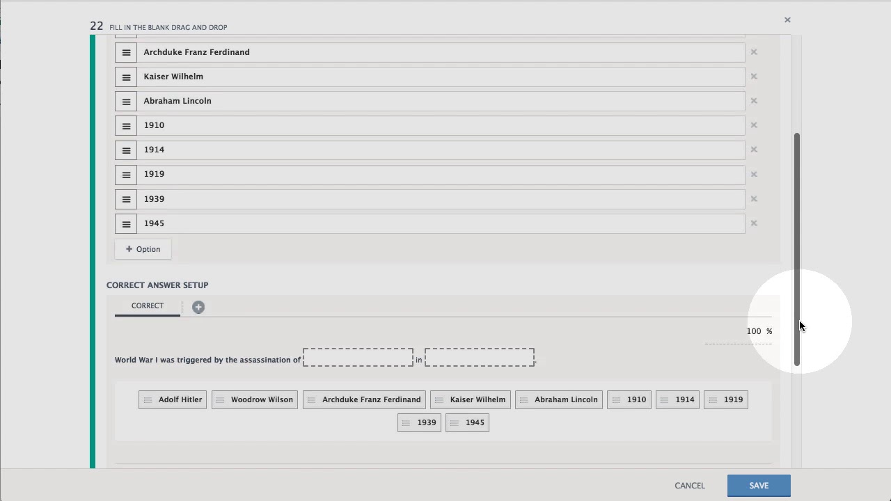 Fill in the Blank - Drag and Drop Question Setup Thumbnail
