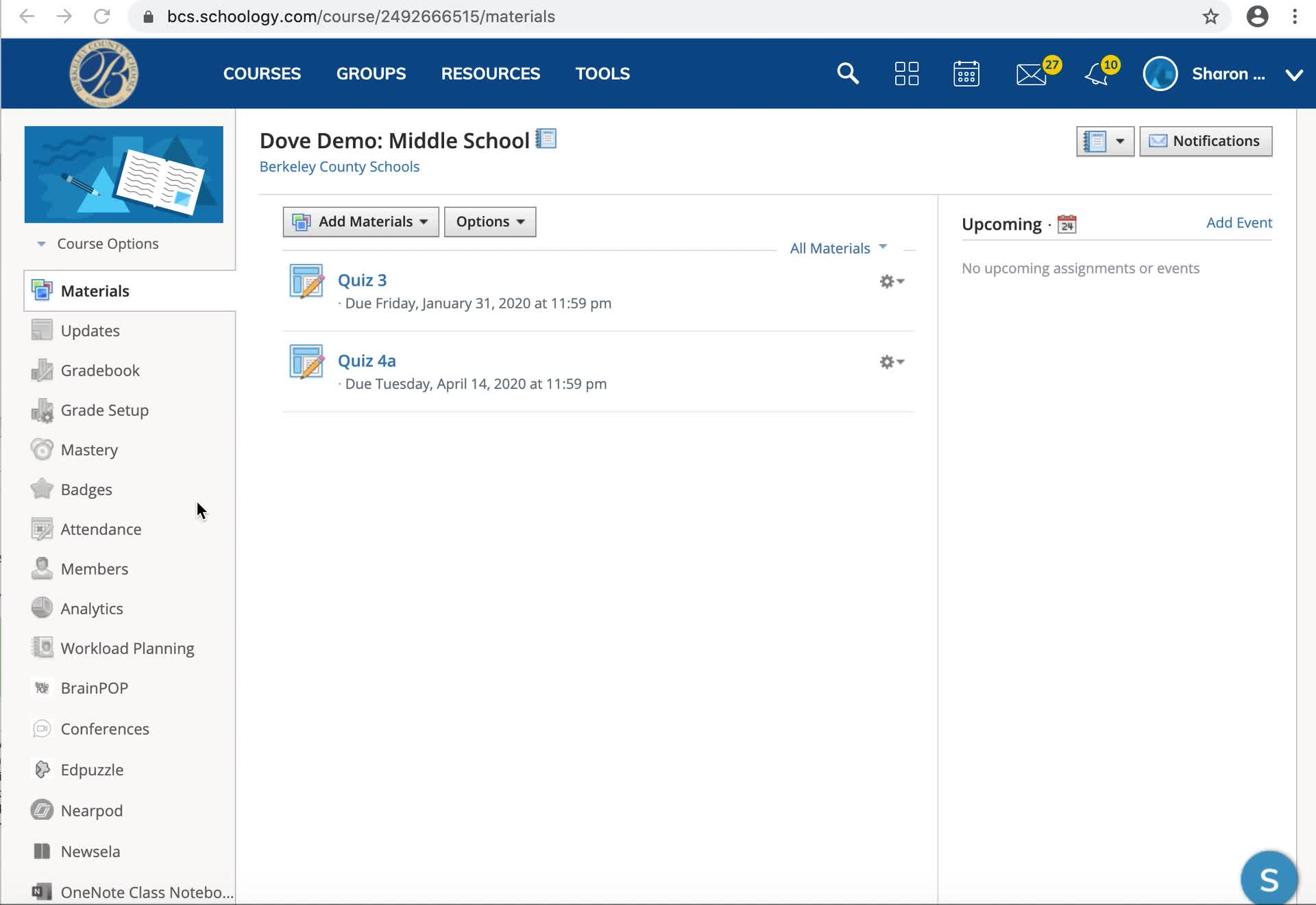 Adding Demo Students to Schoology Course Thumbnail