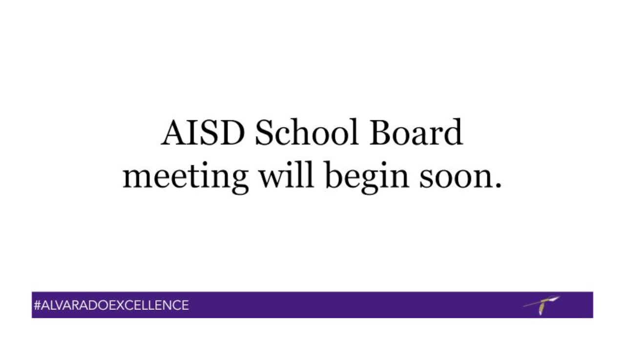 Alvarado ISD Board Meeting | Live Stream - October 28, 2024, 5:20 pm Thumbnail