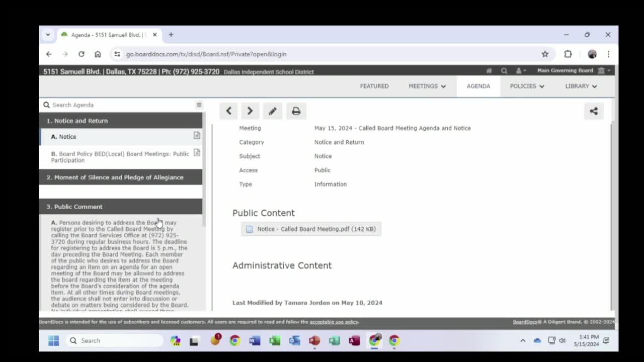 Dallas ISD Board Meetings - en espanol | Live Stream - May 15, 2024, 2:45 pm Thumbnail