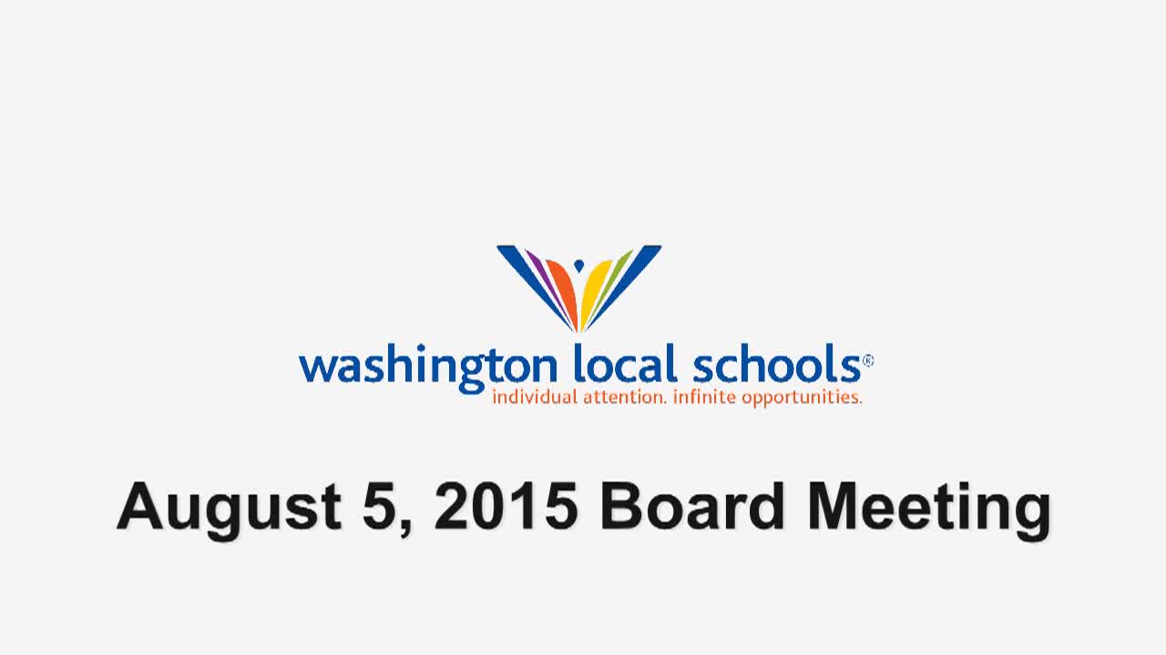 2015-08-05 School Board Meeting Video Thumbnail