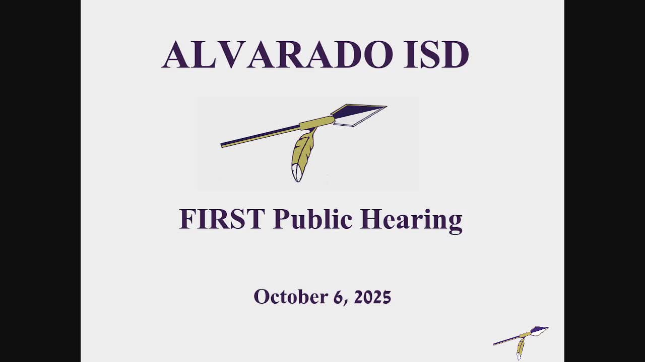 Alvarado ISD Board Meeting - October 6, 2025 Thumbnail