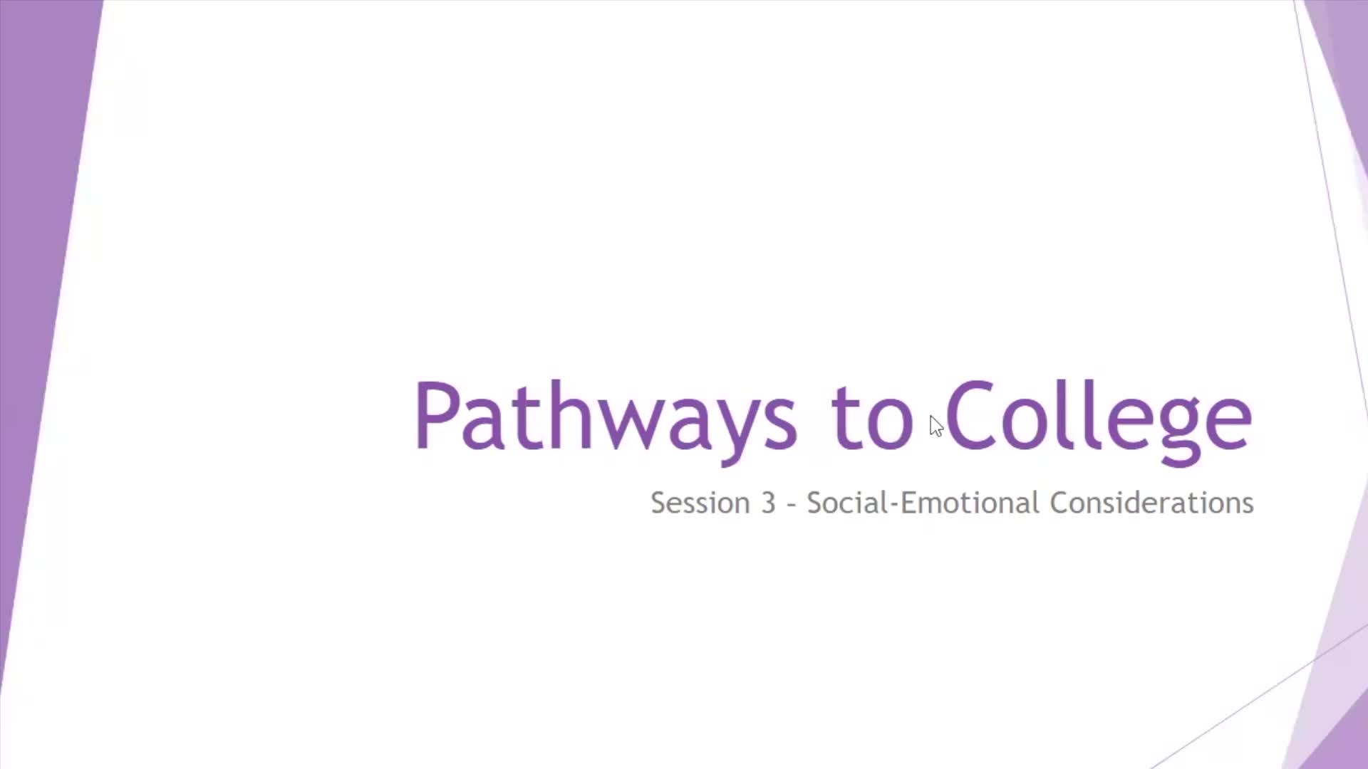 Arabic - Pathways to College Video 3: Social-Emotional Considerations Thumbnail