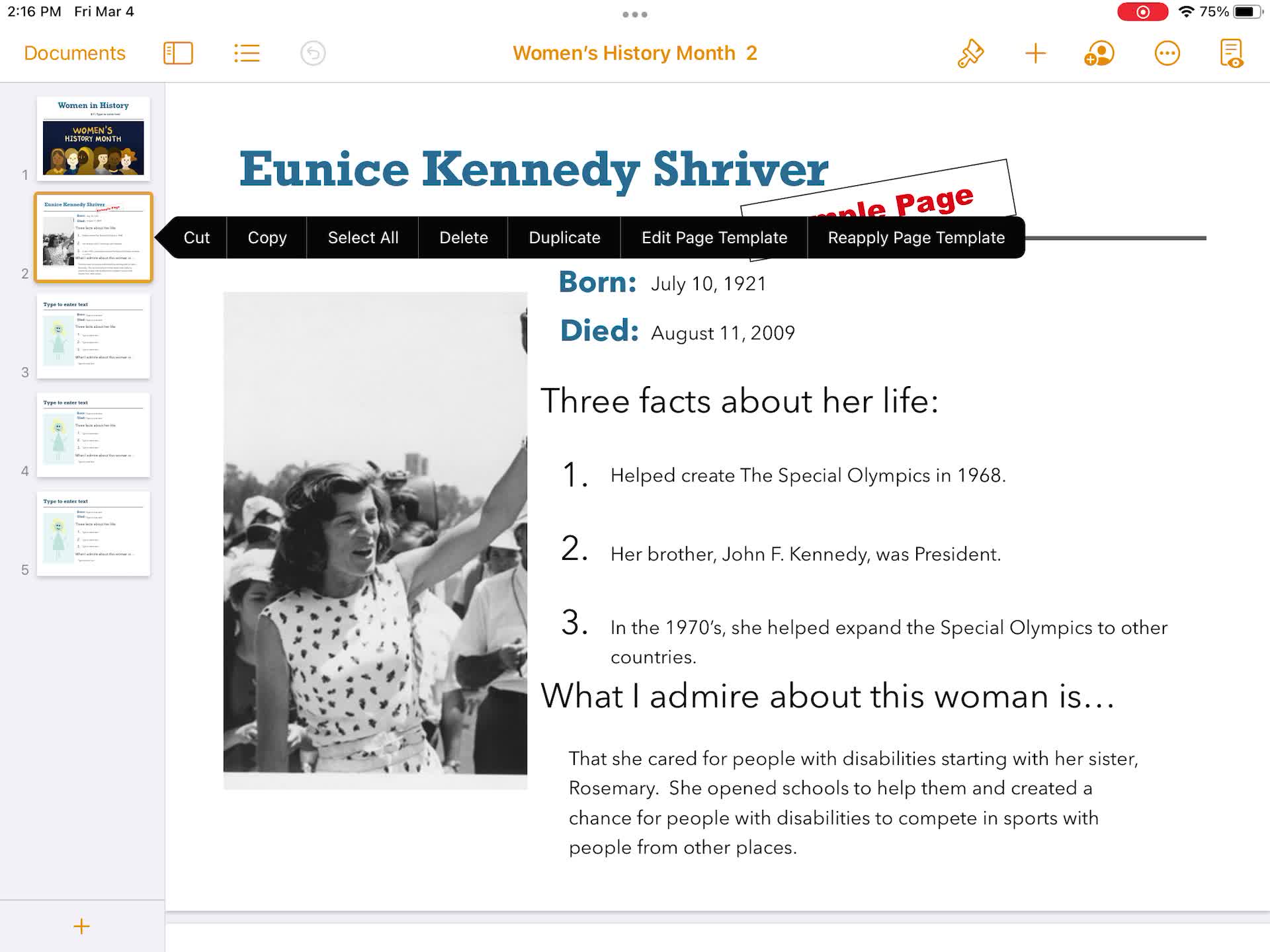 How to Delete Example in Pages App Thumbnail